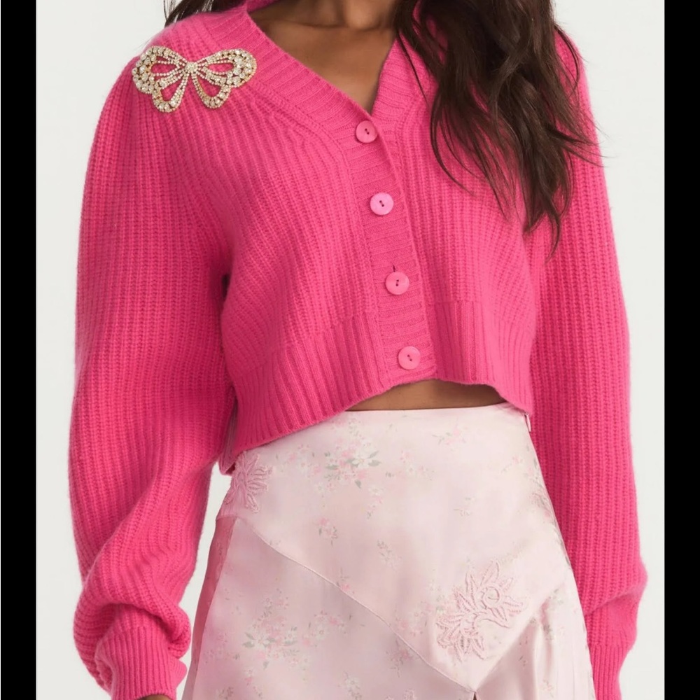 LoveShackFancy Pink Cardigan Sweater - Picture 4 of 10